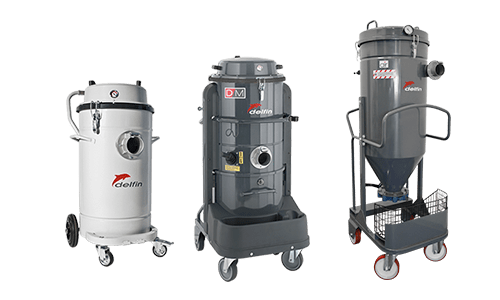 Industrial compressed air vacuum cleaners