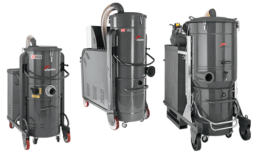 Three phase industrial vacuum cleaners