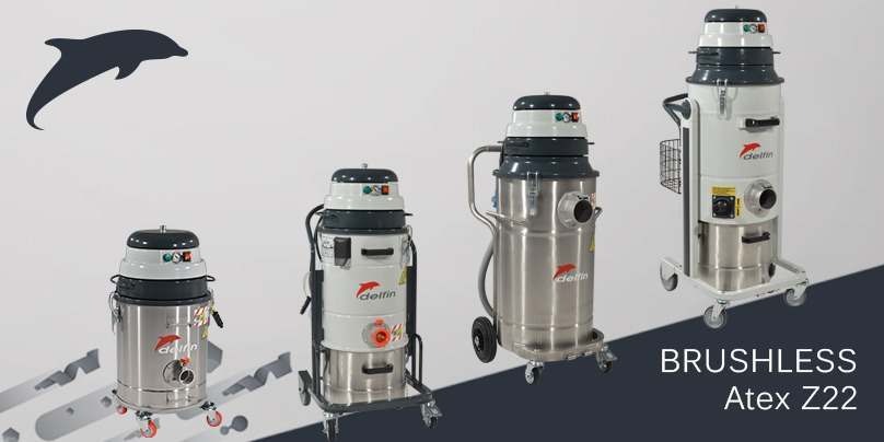 Atex z22 industrial vacuum cleaners with brushless motor